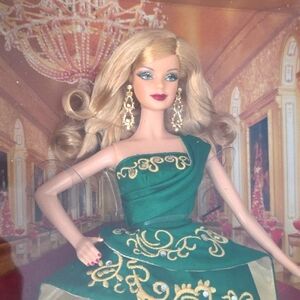 Barbie Holiday Decor Green and Gold Elegance